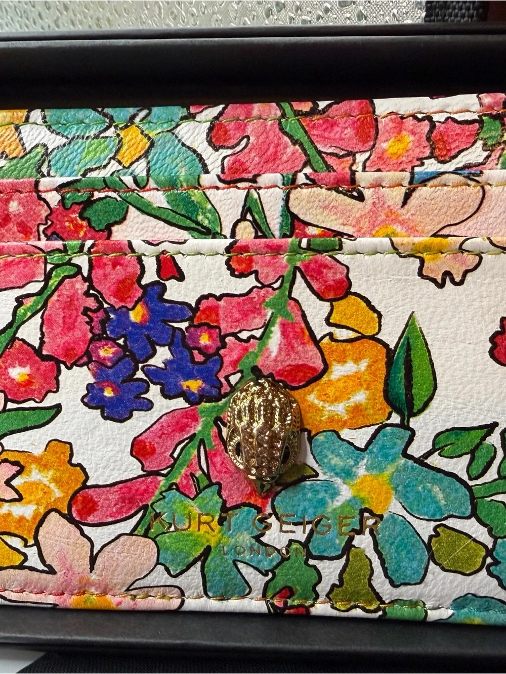 Kurt Geiger NWT Floral Tote W/ Guitar Strap, Bag Charm, with card wallet. - Picture 10 of 10